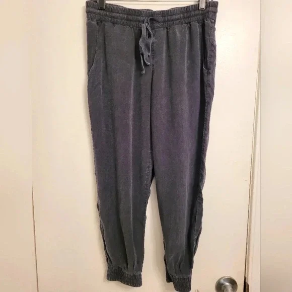 BELLA DAHL black wash Tencel Lyocell drawstring joggers athleisure gorpcore S - Picture 2 of 13